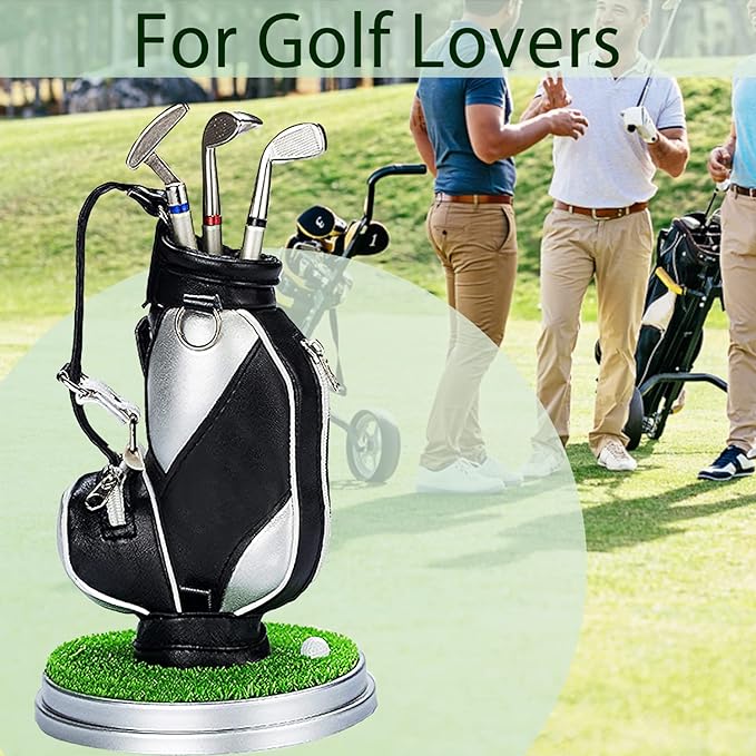 Jishi Golf Gifts for Men Golf Pen Holder Stocking Stuffers for Adults Men Golfers, Funny White Elephant Gifts for Adults Useful Unique Office Supplies Desk Accessories Decor Gadgets for Boss Dad Women