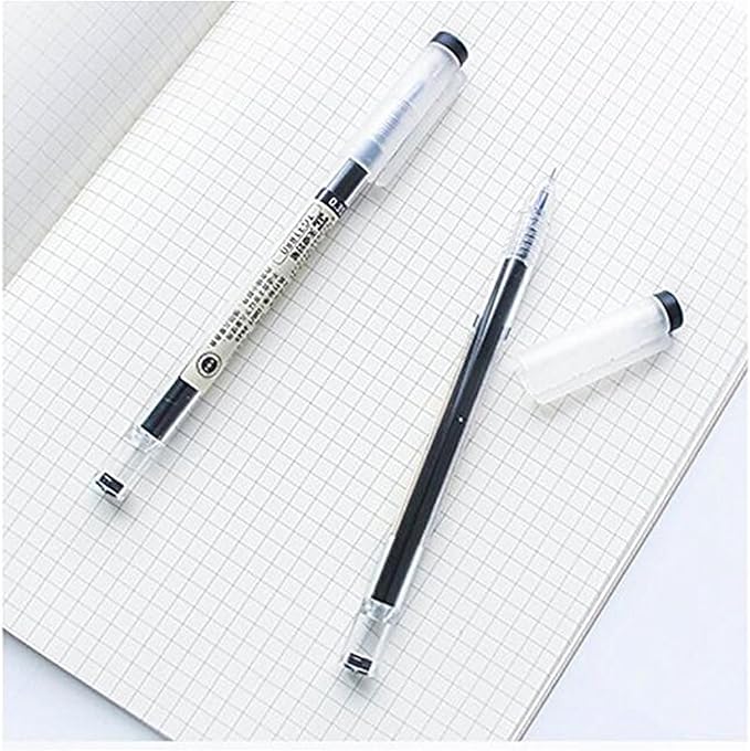 Gel Ink Pen Japanese Style Liquid Ink Rollerball Pens Quick Drying 0.35mm Ultra Fine Point Ballpoint Maker Pen Premium for Office School Stationery Supply,12 Pcs/Set, Black