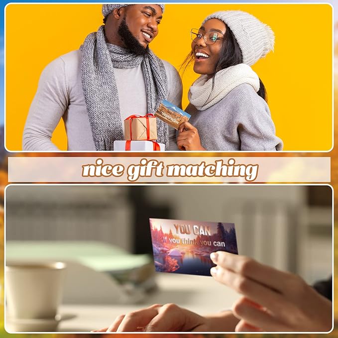 Jinei 300 Inspirational Affirmation Cards Positive Motivational Cards Small Mini Encouragement Quotes for Women Mother's Day Church(Scenery Style)