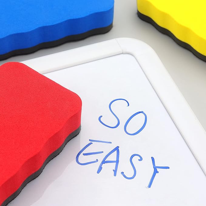 Tamaki 6 Pack Magnetic Whiteboard Eraser, Dry Eraser Board Erasers, Dry Erasers for White Board, Whiteboard Erasers for Kids Classroom, 6 Colors, Wavy, 4.2 x 2.2 x 0.8 Inch