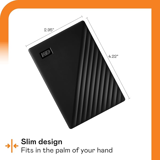 WD 1TB My Passport, Portable External Hard Drive, Black, backup software with defense against ransomware, and password protection, USB 3.1/USB 3.0 compatible - WDBYVG0010BBK-WESN
