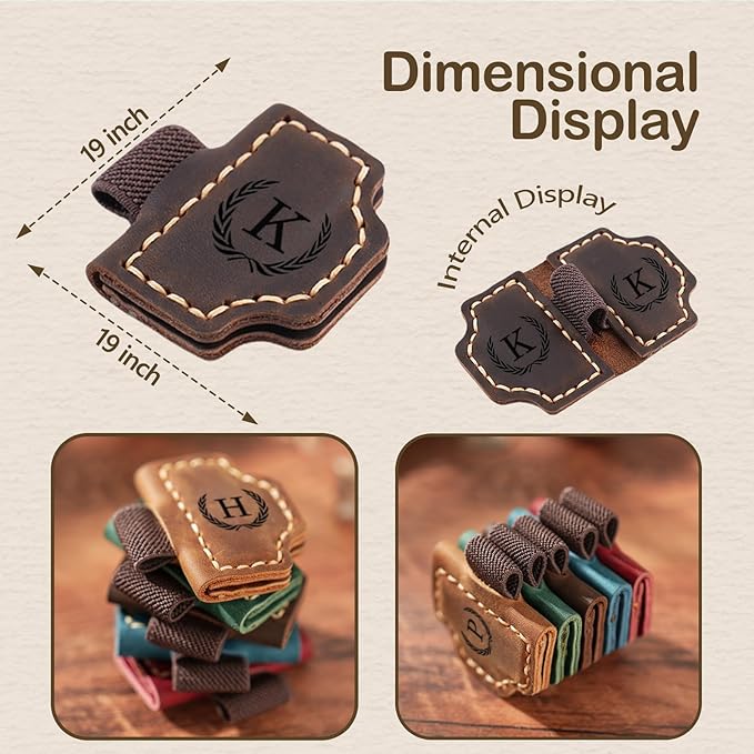 Artlaza Personalized Magnetic Leather Bookmark with Pen Holder - 26 Letters Custom Book Mark with Name Initial Engraved Book Marker for Readers, Book Lovers, Travelers - Gift for Women & Men(Red，X