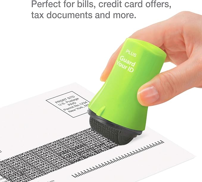 Guard Your ID ADVANCED WIDE Roller Identity Theft Prevention Security Stamp GREEN (38492)