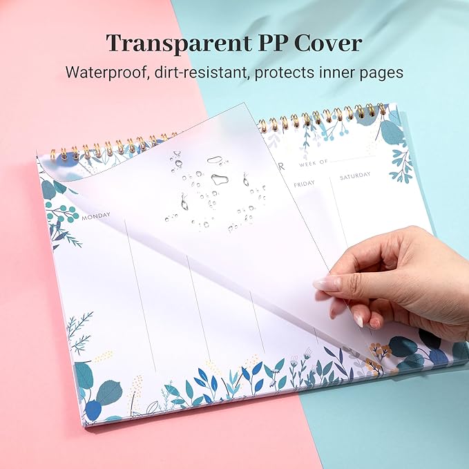 8.5x11 Weekly Planner Notepad Undated To Do List Note pad 52 Weekly Desk Wall Planner Calendar Hangble Daily Planning Pad for Work,Home,School,Ofiice Supplies,Matching 44 Notepad,Blue