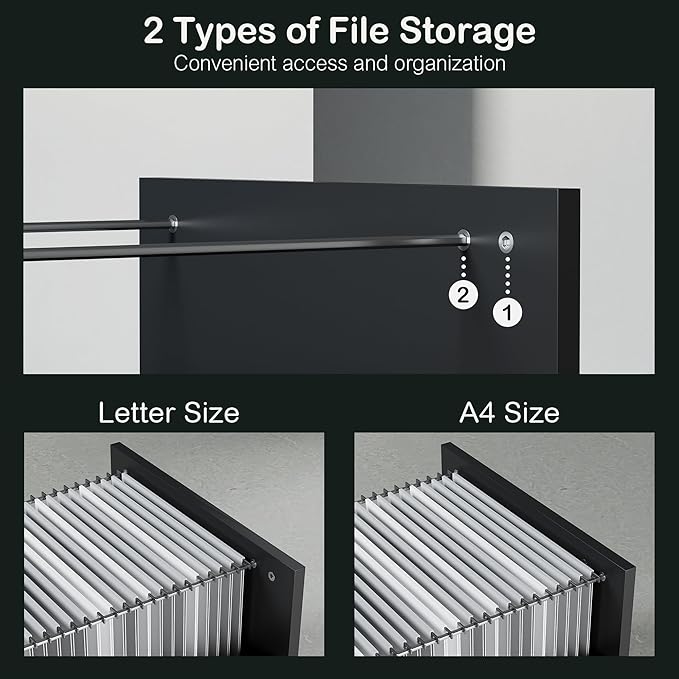 63" Standing Desk with File Cabinet, Privacy Panel, AC/USB, 1.18" Desktop, Executive L Shaped Height Adjustable Electric Stand Up Desk, Home Office Table with 3 Drawers, Black Walnut