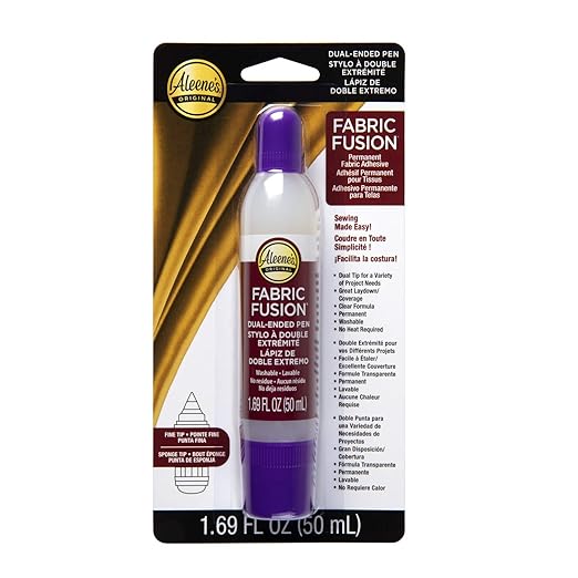 Aleene's 40670 Fusion Dual-Ended Pen 1.69 fl oz, Permanent Fabric Adhesive, No Sew Solution