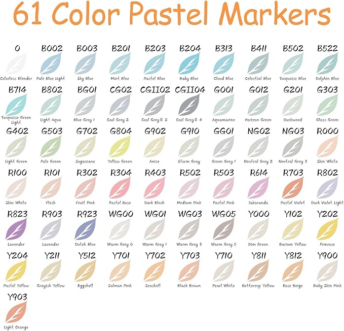 Caliart 61 Colors Brush & Fine Permanent Alcohol Markers, Dual Tip Artist Sketch Art Markers Set for Adult Coloring Book, Aesthetic Cute School Supplies, Pens for Drawing Coloring Illustrations
