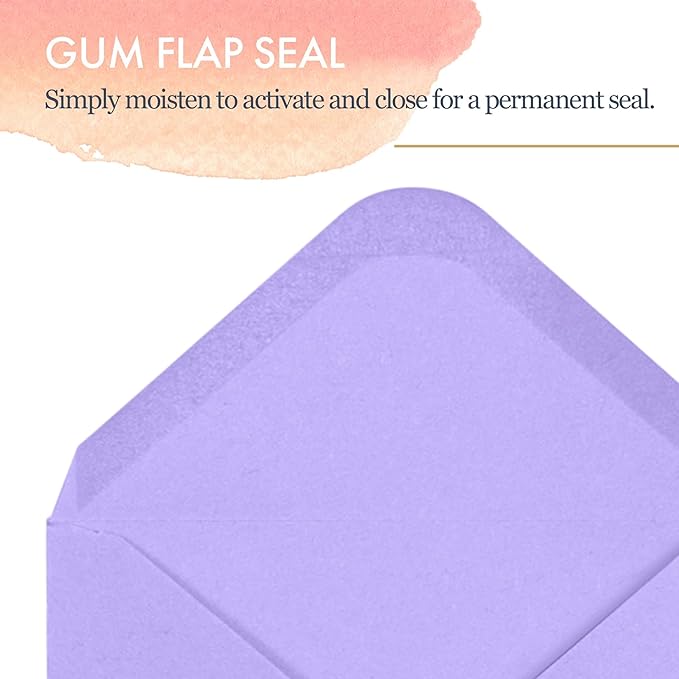 Gift Card Envelopes - 100-Count Mini Envelopes, Paper Business Card Envelopes, Bulk Tiny Envelope Pockets, 10 Pastel Colors, 4 x 2.7 Inches