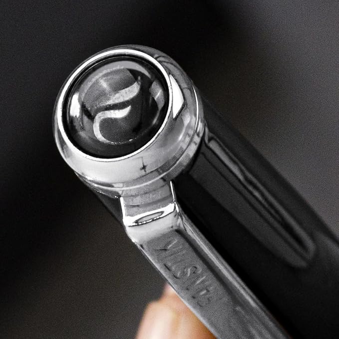 Black & Silver Luxury ballpoint Pen (Made In USA) fancy gift set for women, Chrome Finish, Professional executive pen gift set for men (Lux BallPoint Black-Silver)