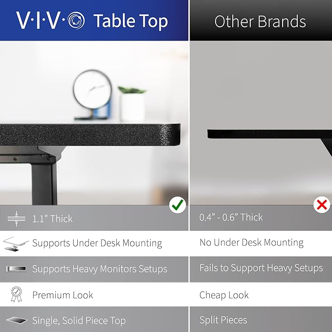 VIVO Electric 43 x 24 in Standing Desk, Memory Height Adjustment, 1B Series, One-Piece Light Wood Top, Gray Frame, DESK-KIT-1G4C