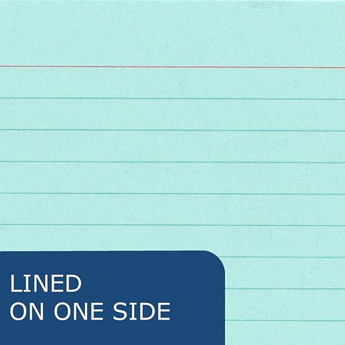 Roaring Spring Colored Index Cards 3"x5", 100 Count, Smooth 100# Index Paper, Ruled on Front, Blank on Back, 3 Colors (Pack of 1)