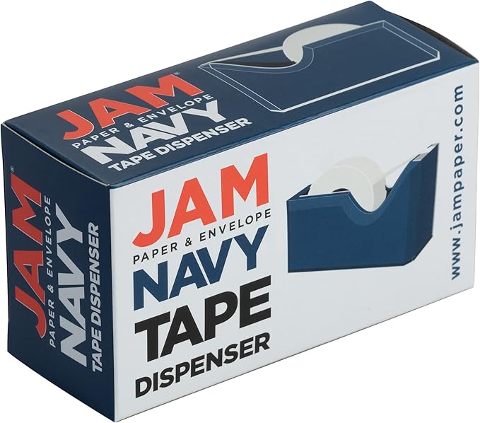 JAM PAPER Colorful Desk Tape Dispensers - Navy Blue - Sold Individually