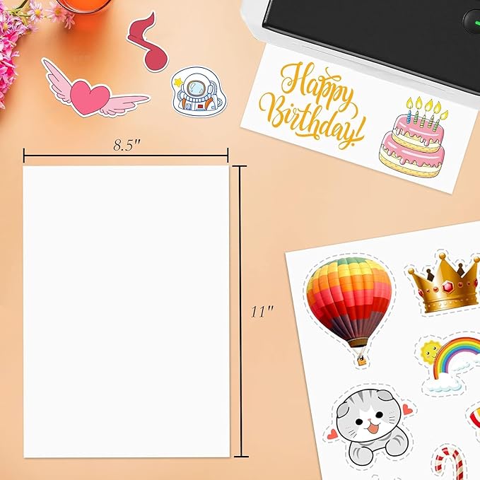 2500 Full Sheets Sticker Paper for Laser & Ink Jet Printers, 8.5" x 11" Full Sheet Address Shipping Label, 2500 Sheets 2500 Labels