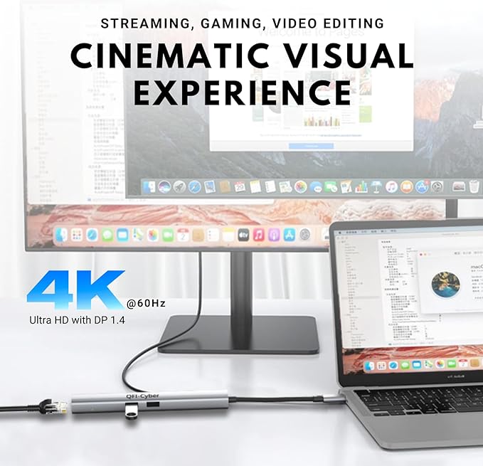 6-in-1 USB-C Hub Bundle with Portable USB-C to HDMI Adapter (4K)