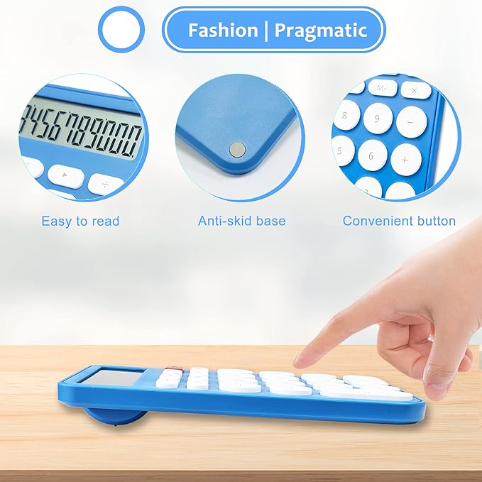 VEWINGL Standard Calculator 12 Digit,Desktop Large Display and Buttons,Calculator with Large LCD Display for Office,School, Home & Business Use,Automatic Sleep,with Battery