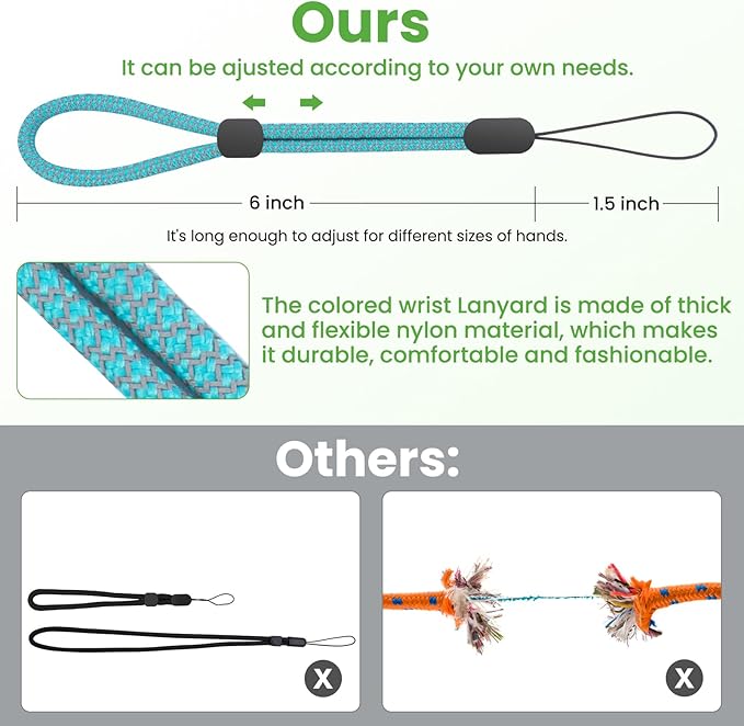 Hand Wrist Strap Lanyard, Adjustable Nylon Colorful for Mobile Phone, Camara, USB Flash Drive, ID Name Tag Badge