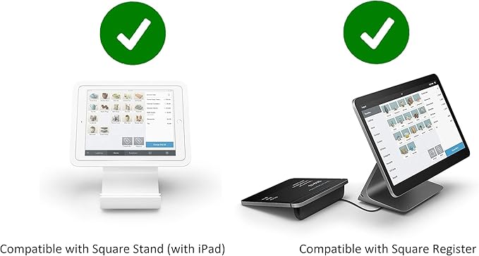 POS Hardware Bundle for Square - Cash Drawer, Mounting Brackets, Thermal Receipt Printer [Compatible with Square Stand and Square Register]