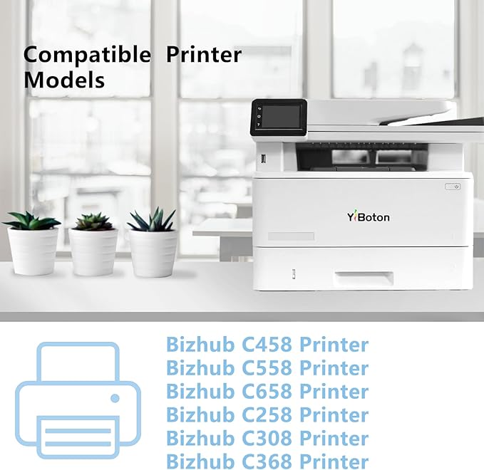 High Yield TN-324 TN512 TN324 TN513 TN514 TN515 TN516 Toner Cartridge Compatible for Konica Minolta Bizhub C458 C558 C658 for C258 C308 C368 C454 C554 Printers (Black Cyan Magenta Yellow)