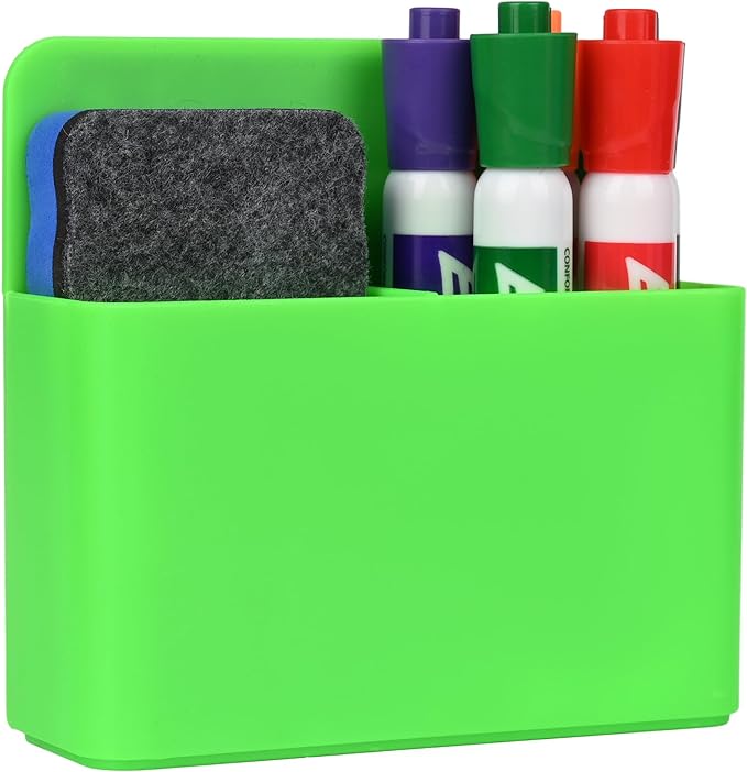 Magnetic Dry Erase Marker Holder, Magnetic Pen Holder for Fridge, Magnetic Marker Holder, Whiteboard Marker Holder for Locker Accessories, School, Office, Home, Magnetic Cup,1 Pack, Green