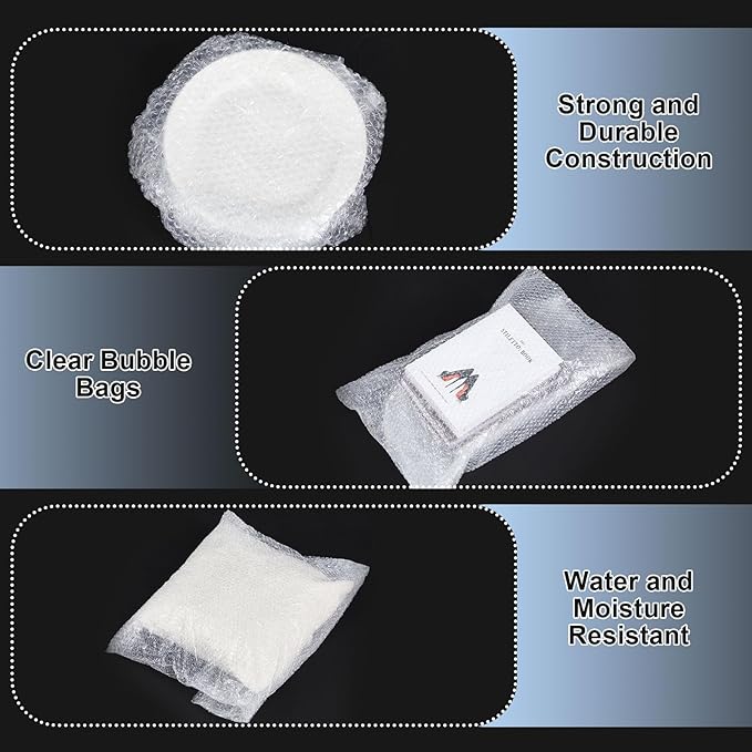 5 Pack 26 * 30 Inch Extra Large Bubble Pouches Clear Bubble Pouch Wrap Bags for Packing Shockproof Cushioning Wrap Bag for Shipping Moving Fragile Dishes China Plates Painting Fragile Items