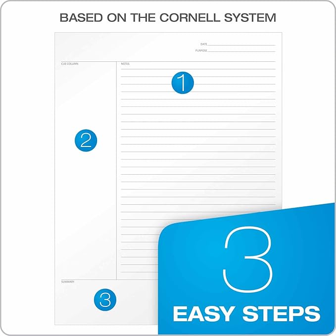 Oxford FocusNotes Writing Tablet, 8-1/2 x 11-3/4 Inches, White, Cornell Rule, 70 Sheets(90221)