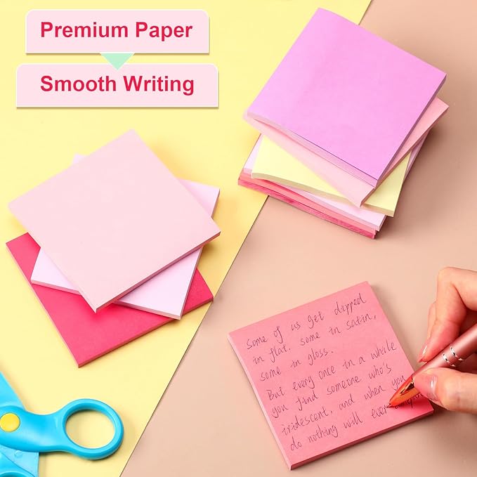 Fainne 120 Pack Sticky Notes Bulk Back to School Supplies Self Stick Note Pads Paper Memo for Office First Day of School Student Teacher Essentials (3x3 Inch,Vivid Color)
