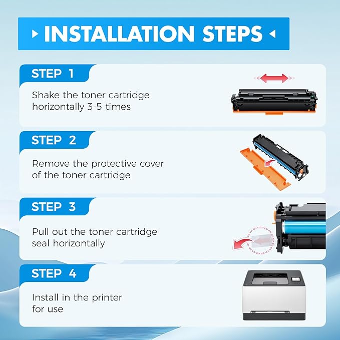 218X Toner Cartridges Set with chip 4-Pack 3301fdw Replacement for HP 218X W2180X W2181X W2182X W2183X 218A W2180A Black Compatible with HP Color Laserjet Pro MFP 3301cdw 3301sdw 3201dw Printers Ink