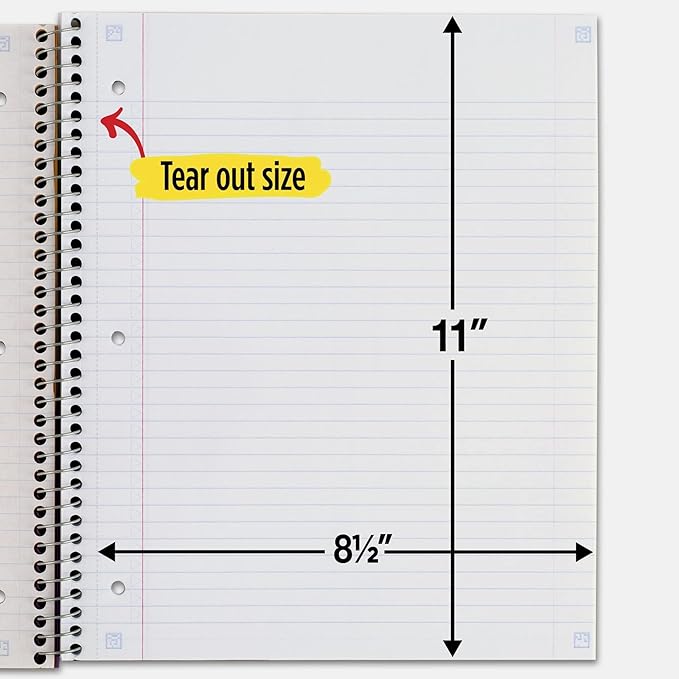 Five Star Spiral Notebook + Study App, 3 Subject, College Ruled Paper, Fights Ink Bleed, Water Resistant Cover, 8-1/2" x 11", 150 Sheets, Green (72067)