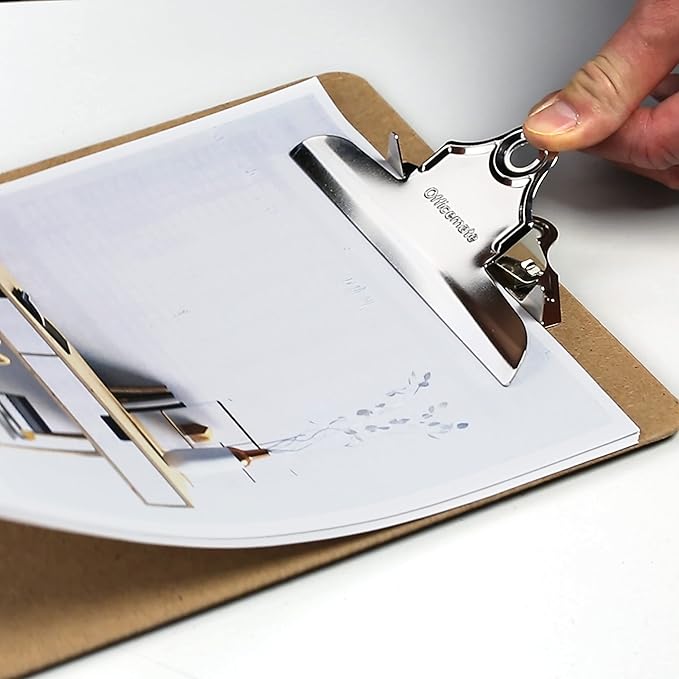 Officemate Recycled Wood Clipboards, 6 Inch Clip, 12 Pack Clipboards, Letter Size (9 x 12.5 Inches), Brown (83712)