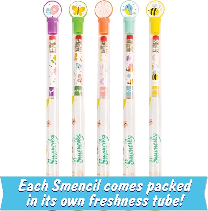 Spring Smencils Cylinder - HB #2 Patented Gourmet Scented Pencils, 50 Count - Gifts for Kids, Classroom Rewards, Party Favors, Easter day