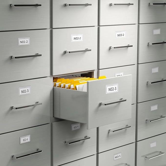 50 Pack Self-Adhesive Index Card Pockets for 3" x 5" Card,Clear Plastic Labels Holders with Top Open for Loading, Storage Bins, Library and Bins