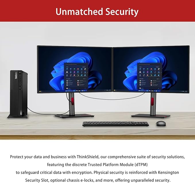 Lenovo ThinkCentre M70s Small Form Factor Business Desktop, 14th Gen Intel 10-Core i5-14400, 32GB DDR5 RAM, 2TB SSD, HDMI, DP, Wi-Fi 6, Windows 11 Pro, Bundle with Adata UC310 64GB USB Flash Drive