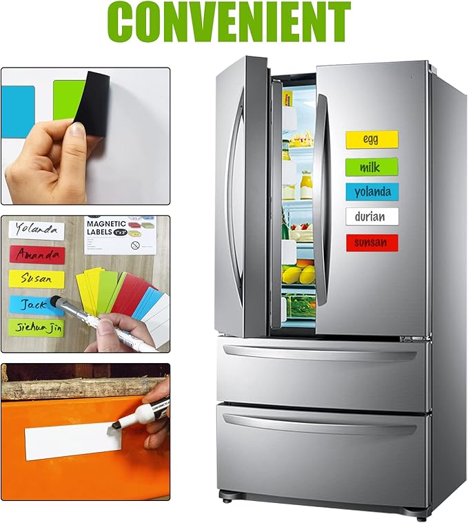 Magnetic Dry Erase Labels (1x3",Pack of 60),Name Tags Magnets Sticker,Durable for Classroom&Office&Cabinet&Whiteboard&Refrigerator&Education&Home&More (Green) Saint Patrick's Day Gift