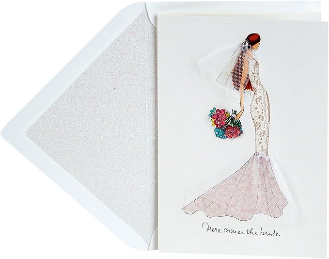 Hallmark Signature Wedding Card, Engagement Card, or Bridal Shower Card (Here Comes the Bride) (699RZH6205)