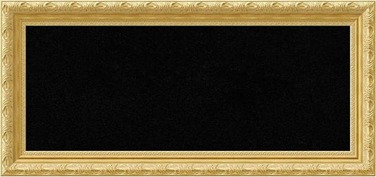Amanti Art Black Cork Board for Wall, 16x34 Vision Board with Gold Wood Frame, Medium Corkboard Office Decor for Home Organization, Traditional Corkboard Pinboard to Display Items for Home