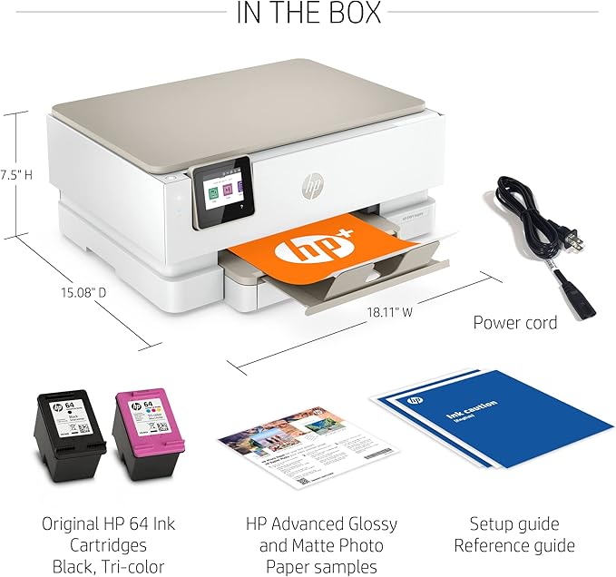 HP ENVY Inspire 7255e Wireless Color Thermal Inkjet Printer, Print, scan, copy, Easy setup,Mobile printing, Best-for-home, 3 month Instant Ink trial included