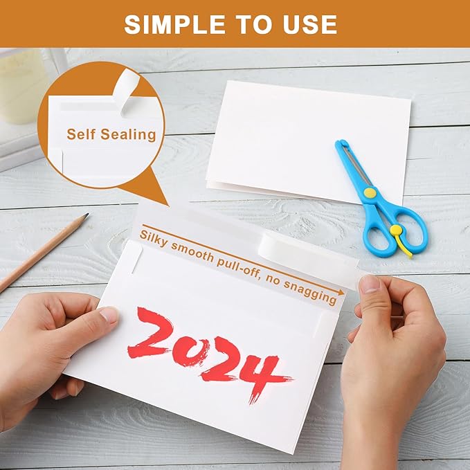 White Blank Greeting Cards and Envelopes 4 x 6 Heavyweight Folded Cardstock and A4 Envelopes Printable Self Seal 20 Packs for DIY Wedding Invitations, Party, Thank You Cards, Baby Showers