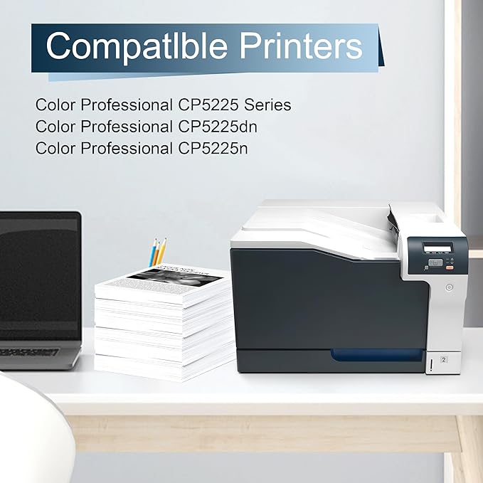 307A Black Toner Cartridge 2 Pack (with Chip) Compatible with 307A CE740A Toner Cartridges, Working with Color Professional CP5225 CP5225n CP5225dn Printers(2 Pack, Black)