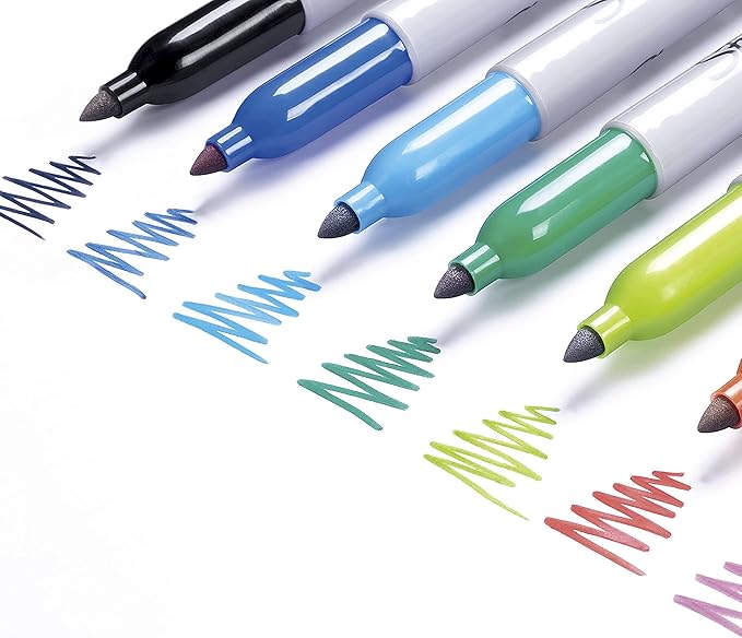 Sharpie Color Burst Permanent Markers, Fine Point, Assorted, 24 Pack (1949557)