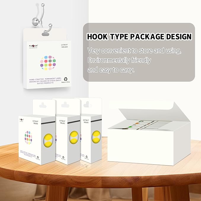 PARLAIM 3/4 Inch Dot Stickers, 10000 Pack Round Color-Code Circle Labels, Permanent Adhesive Color Coding Stickers Garage Sale Sticker - 10 Rolls Yellow