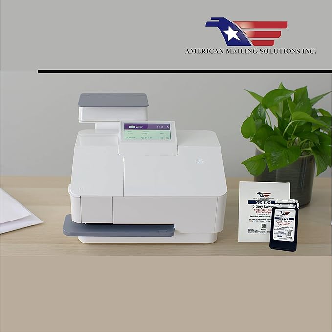 AMERICAN MAILING SOLUTIONS INC. | 4-Pack | PB SL-870-1 Red Fluorescent Ink Cartridge Replacement for SendPro Mailstation (CSD1) Postage Meter…