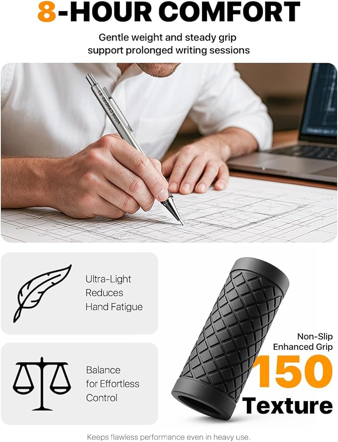 Four Candies Metal Mechanical Pencil Set - 6PCS 0.7mm Art Mechanical Pencils & 360PCS HB Lead Refills & 3PCS Erasers & 9PCS Eraser Refills, Drawing Mechanical Pencils for Writing, Sketching/With Case