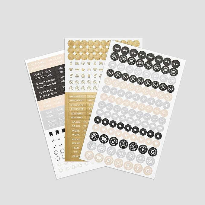 &And Per Se Dotted Journal Notebook, A5 Hardcover Leather Bullet Dotted Journal, 160 Pages 100 gsm Thick Dotted Paper，3 Sheets of Stickers Included - 5.7'' x 8''（Apricot）