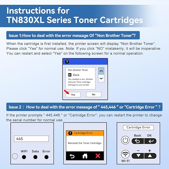 MYTONER Compatible Toner Cartridges Replacement for Brother TN830 XL/V/R TN-830 TN830XL for DCP-L2640DW HL-L2460DW HL-L2405W HL-L2400D L2465DW HL-L2480DW MFC-L2820DW XL MFC-L2820DW Printer, 4 Black