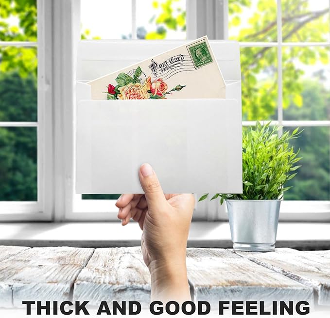 50 Packs White A7 Envelopes,5x7 Envelopes,5x7 Envelopes for Invitations,Printable invitation envelope,Photos, postcards, greeting cards, mailings, Wedding Self-sealing Envelopes (white)