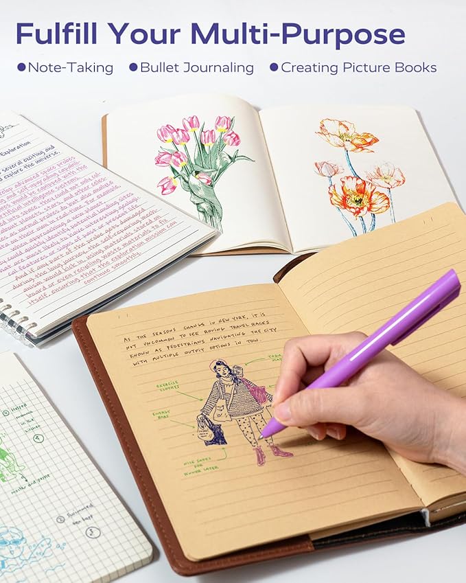 Four Candies Quick Dry Ink Colored Pens Set, 12 Colors Retractable Gel Pens, 0.7mm Fine Point Colorful Pen for Note Taking & Drawing, Colored Gel Pen with Comfort Grip for Office, School & Home