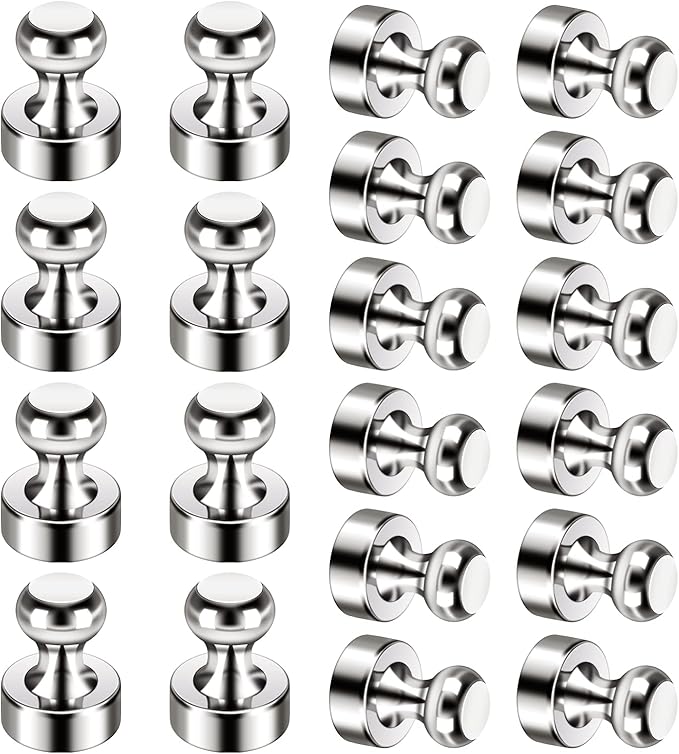 24Pack Strong Fridge Magnets - Small Push Pin Magnets for Whiteboard, Classroom, Office, Refrigerator