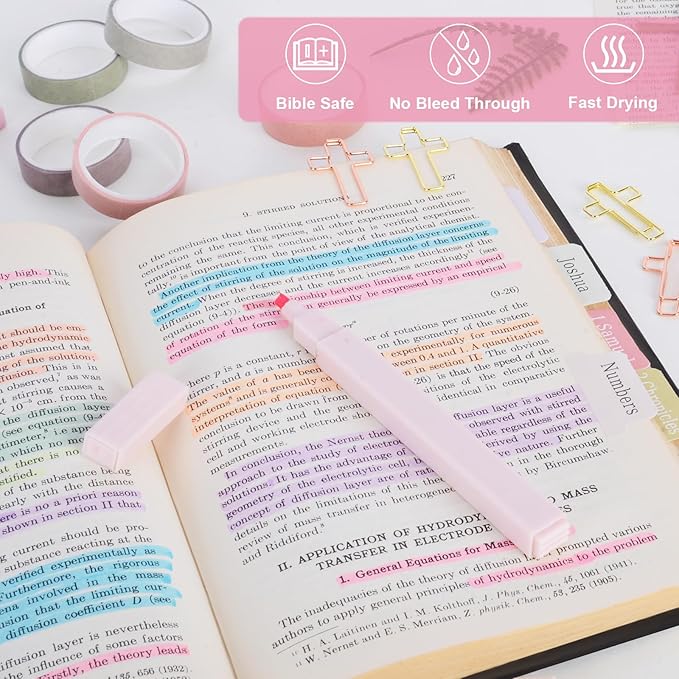 47 Pcs Bible Study Supplies,Bible Journaling Kit for Women, Morandi Bible Study Kit with Pastel Bible Highlighters and Tabs,Bible Pens,Sticky Notes,Bible Annotation Kit