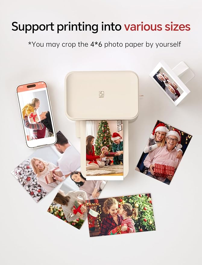 HPRT Photo Printer 4x6,+20 Sheets&1ribbon, Picture Printer for iPhone, Android, Smartphone, AR Video Printing, Portable Photo Printers CP4100