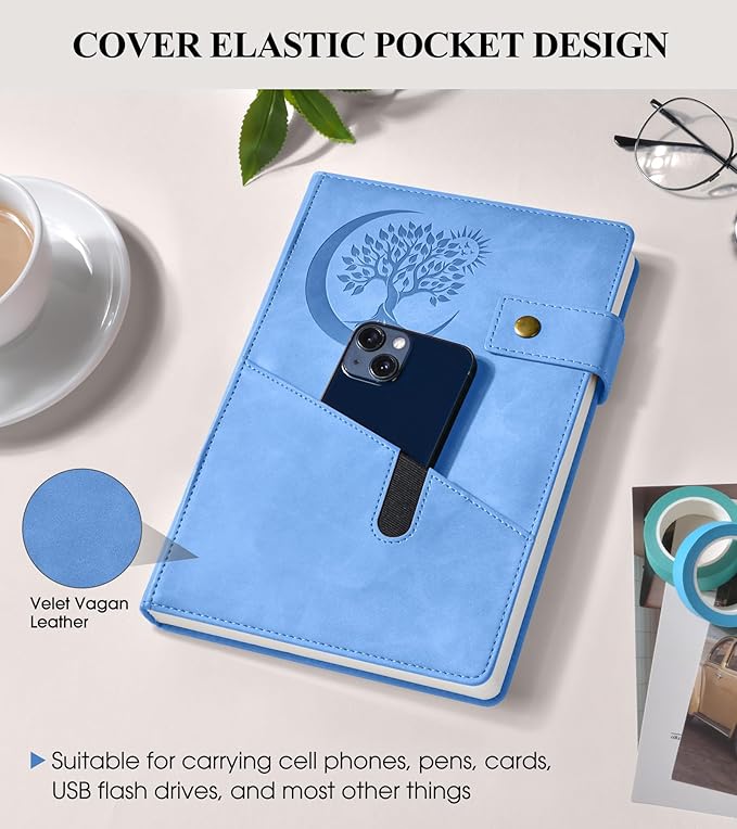 365 Page Thick Lined Journal Notebook for Men Women, B5 Large Leather Journals for Writing, Hardcover Notebooks for Work, School, Note Taking, Business, Travel Diary, College Ruled 7.6" x 10"